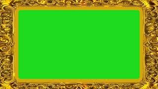 golden frame with moving dot. green screen animation.