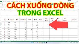 Cách Xuống Dòng Trong Excel | Xuống Dòng Trong 1 Ô Excel