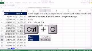 Excel Magic Trick 1061: Copy Formulas Quickly With Name Box and Shift Key (Horizontal or Vertical)