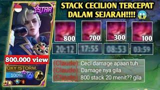 CECILION 800 STACK CUMA 20 MENIT!! - GINI RAHASIANYA - BUILD CECILION TERSAKIT 2022 - MOBILE LEGENDS