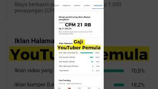 Gaji YouTuber Pemula 2023 #shorts #gajihyoutubepermula