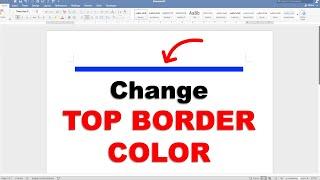 How To Change Top Border Color In Word