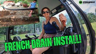 French Drain Install with Steelwrist TiltRotator!