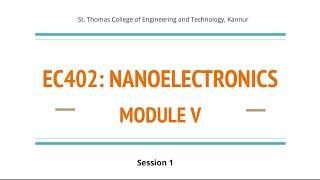 EC402 Nanoelectronics Session1: Parallel Transport