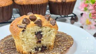 Fluffy and Soft Chocolate chip Muffins Recipe