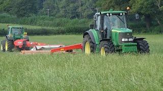 Haylage 2021 - Mowing & Tedding for Haylage with John Deere's 6620, 6920S & 6910