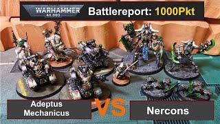 Warhammer 40k Battle Report: Adeptus Mechanicus vs. Necrons 1000Pkt 10.Edi deutsch