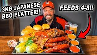 98% of People Can't Finish This 3kg Midtown "Dinosaur" BBQ Platter Challenge in Tokyo, Japan!!