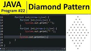 Java Program #22 - Print Diamond Shape Star Pattern in Java