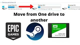 How to Move Games or Software from HDD to SSD | SSD to HDD | One Drive to Another