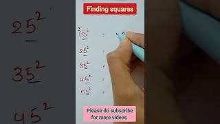 finding squares trick || mathematics tricks for competitive exams #maths #shorts #ytshorts