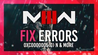 MW3 Fix Startup-up Crashes | 0xc0000005(0) N & 0x00001338(11960) N | Simple Guide