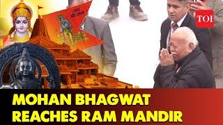 RSS Chief Mohan Bhagwat reaches Ram Temple in Ayodhya | Pran Pratishtha Ceremony | PM Modi to reach