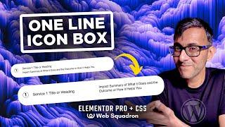 One Line for the Icon Box - Elementor WordPress