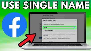 How to One Name on Facebook 2024 (NEW METHOD) | Single Name on Facebook 2024