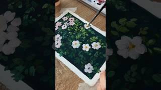 easy wild rose painting- New gouache paints 
