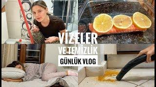 3 VİZEM OLDUĞU GÜN NELER YEDİM? | DELİRTEN EV TEMİZLİĞİ | UTANDIĞIM BİR GÜNLÜK VLOG...