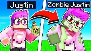 JUSTIN Turns Into A ZOMBIE In MINECRAFT! (JUSTIN BITES ADAM?!)