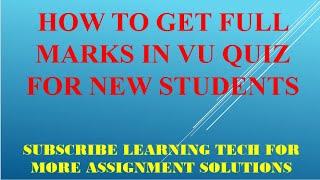 how to copy past vu quiz and get 100% marks for new students