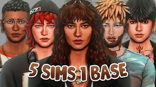 5 Sims, 1 Base (MALE EDITION) + CC List | Sims 4 Create A Sim
