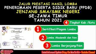 Jalur Prestasi Hasil Lomba PPDB SMA/SMK Negeri Se-Jatim Tahun 2021