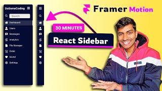 React Sidebar Navigation using Framer Motion | Beginners React Tutorial