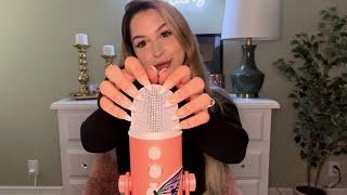 ASMR 30 mins of Mic Scratching and close whispers + nail application 