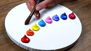 How to Paint Abstract Gradient Rainbow｜Satisfying Acrylic Painting