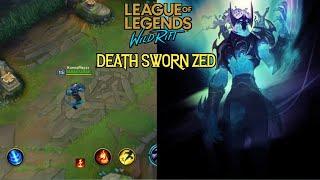 Buying Death Sworn Zed and testing it for the first time | zed gameplay | League Of Legend Wild Rift