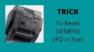 How to Reset Siemens V20 VFD | Automation Industry 1.0