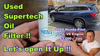 Walmart Supertech ST6607 Oil Filter Cut Open, Used Walmart Supertech ST6607 Oil Filter Cut Open