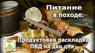 Питание в походе I Продуктовая раскладка для ПВД на 2 дня I Food hike I