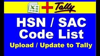 Excel to Tally ERP 9 GST Stock HSN / SAC Code list Import / Update  | EazyAUTO4 ExceltoTally