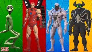 SUPERHERO DANCE CHALLENGE | Alien Dame vs Iron Speakerman vs Venom