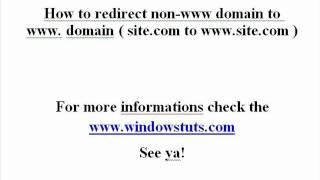 How to redirect non-www domain to www. domain (site.com to www.site.com)