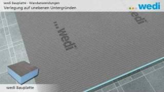 wedi | DE - Lösungen: Wandarbeiten mit der wedi Bauplatte auf unebenen Untergründen