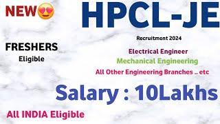 HPCL Junior Engineer Vacancy 2024 | CTC: 10Lakhs | Job Vacancy 2024 | HPCL Jobs | Latest Jobs | HPCL