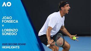 Joao Fonseca v Lorenzo Sonego Highlights | Australian Open 2025 Second Round