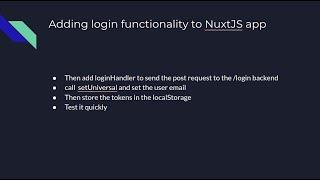 15. Adding login to the NuxtJS app