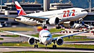 EXTREME close-up air to air Fly of Boing 777