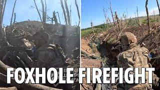 Fearless Ukrainian troops exchange volleys of fire with Putin's forces in brutal trench battle