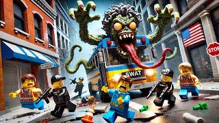 Police Run Vs Zombie Bus Eater Attack