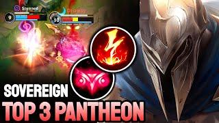 WILD RIFT PANTHEON - TOP 3 PANTHEON GAMEPLAY - SOVEREIGN RANKED