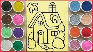 Colored sand painting toy happy house (Chim Xinh)