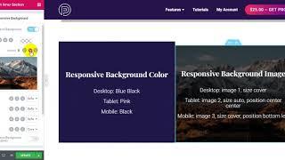 Responsive Background Image, Responsive Background Color for Elementor Tutorial | PAFE