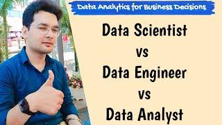 Data Scientist vs Data Engineer vs Data/Business Analyst | Difference between them | Hindi | MBA,BBA