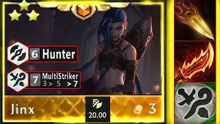 Gambler`s Blade 7 Multistriker Jinx ⭐⭐⭐ 3 Star is GOLD PRINTER! | ft. 6 Hunter | TFT SET 12