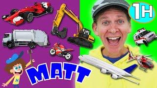 Matt Spells Vehicles A to Z! 1 HOUR of Songs! Transportation, Learn English Kids and more!