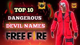 Top 10 Devil Names for free fire|Top 10Dangerous Names for free fire| #MTmahigamer