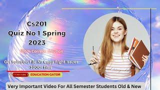 Cs201 Quiz 1 2023 - Cs201 Quiz 1 Spring 2023 | Cs201 Quiz 1 |#Cs201Quiz1